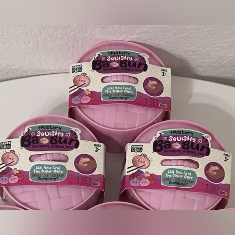 3-Viral Squishy Dumpling BAO BUN Valentines Squishies GLITTER MYSTERY *SHIP 2/19